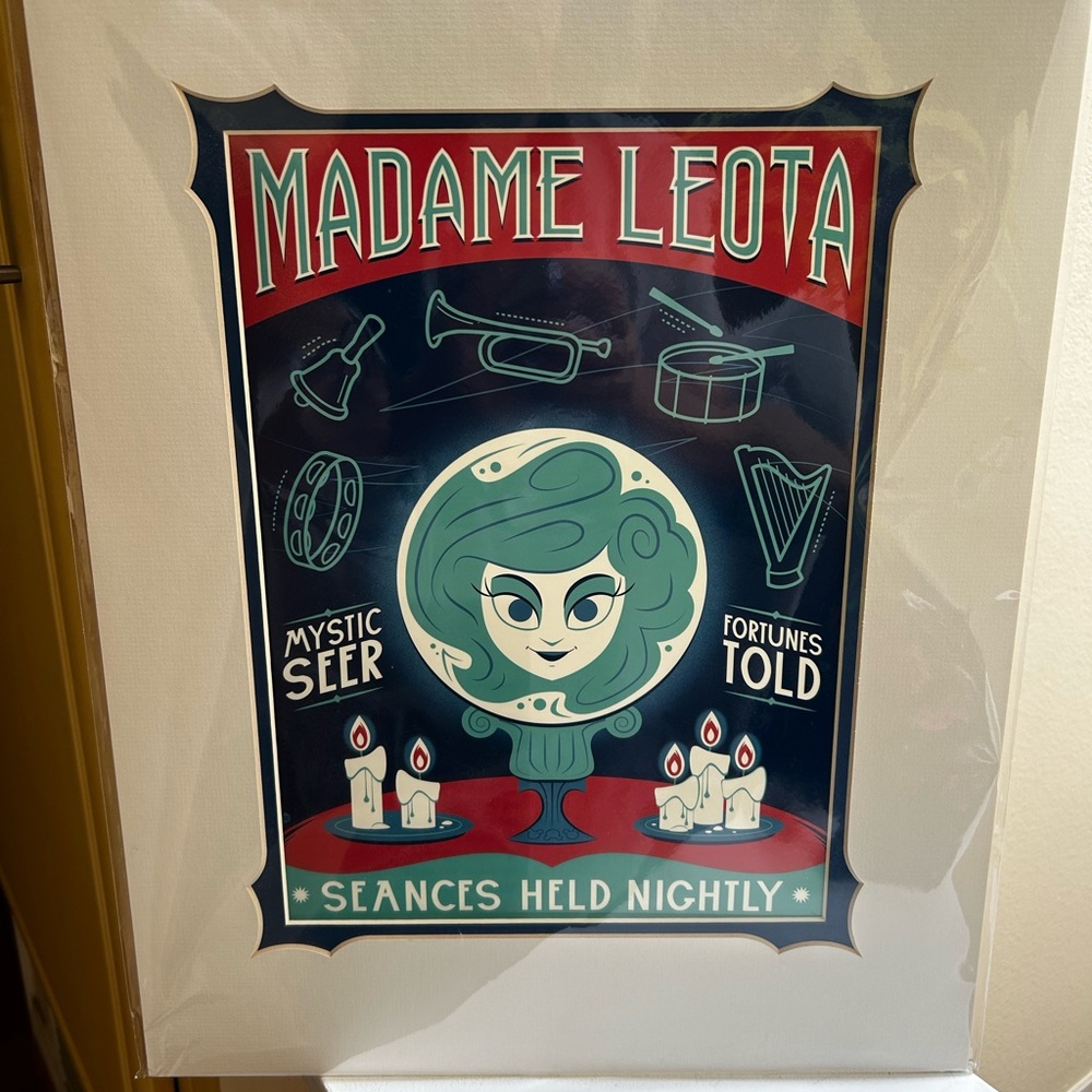 Disneyland Madame Leota Seance Art Print - Red, Blue, Green